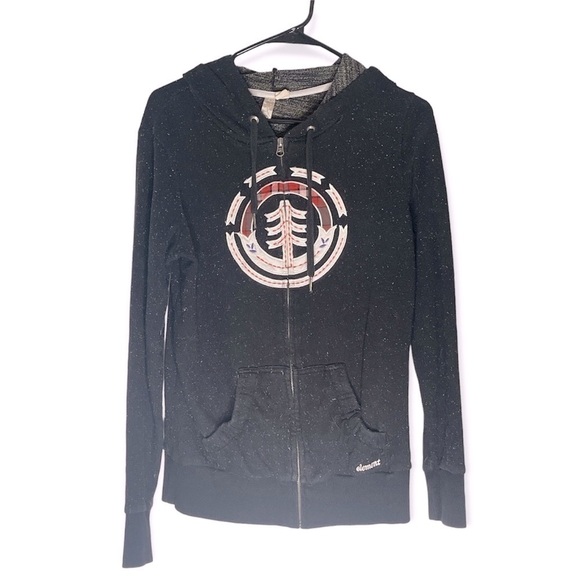 Element Vintage Y2K Zip Up Speckled Hoodie Size Large - Picture 1 of 6